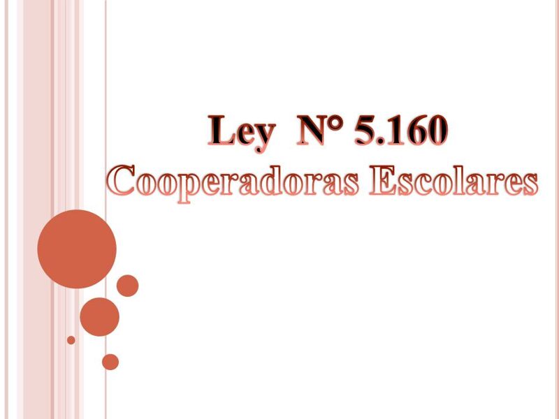 Ley N° 5160 Cooperadoras Escolares 